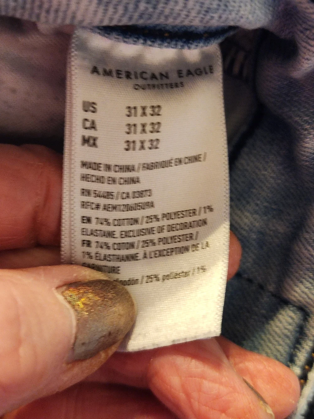 American Eagle Outfitters Men's Light Beige Distressed Skinny Jeans
